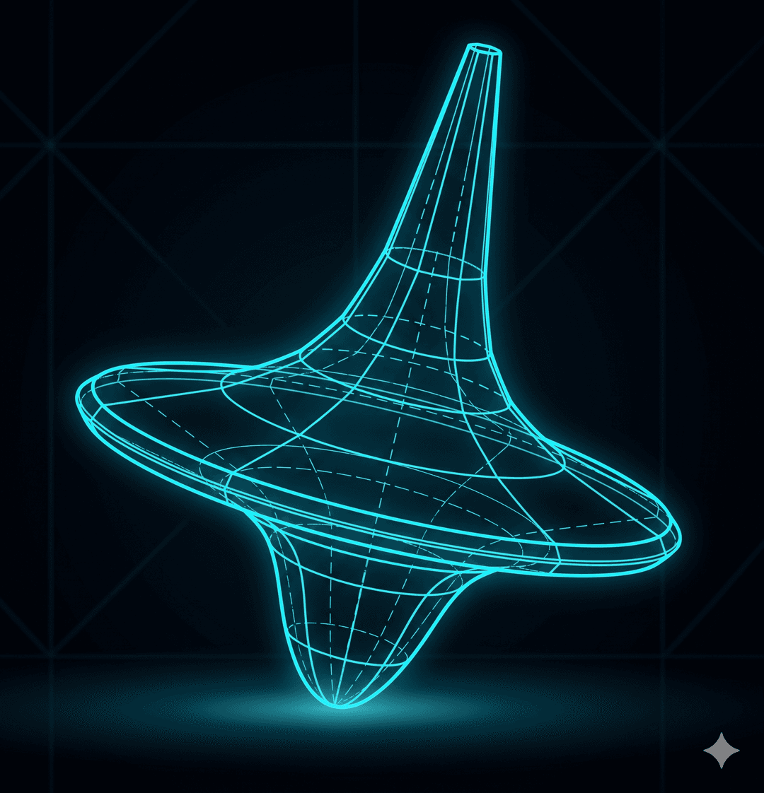 Logo Orbion - peonza wireframe
